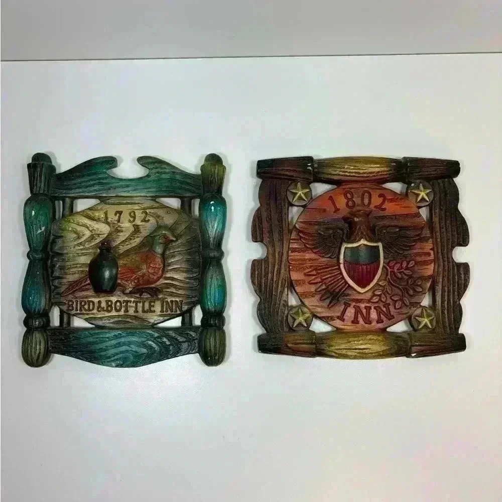 Set of 2 Napcoware vintage Inn wall plaques